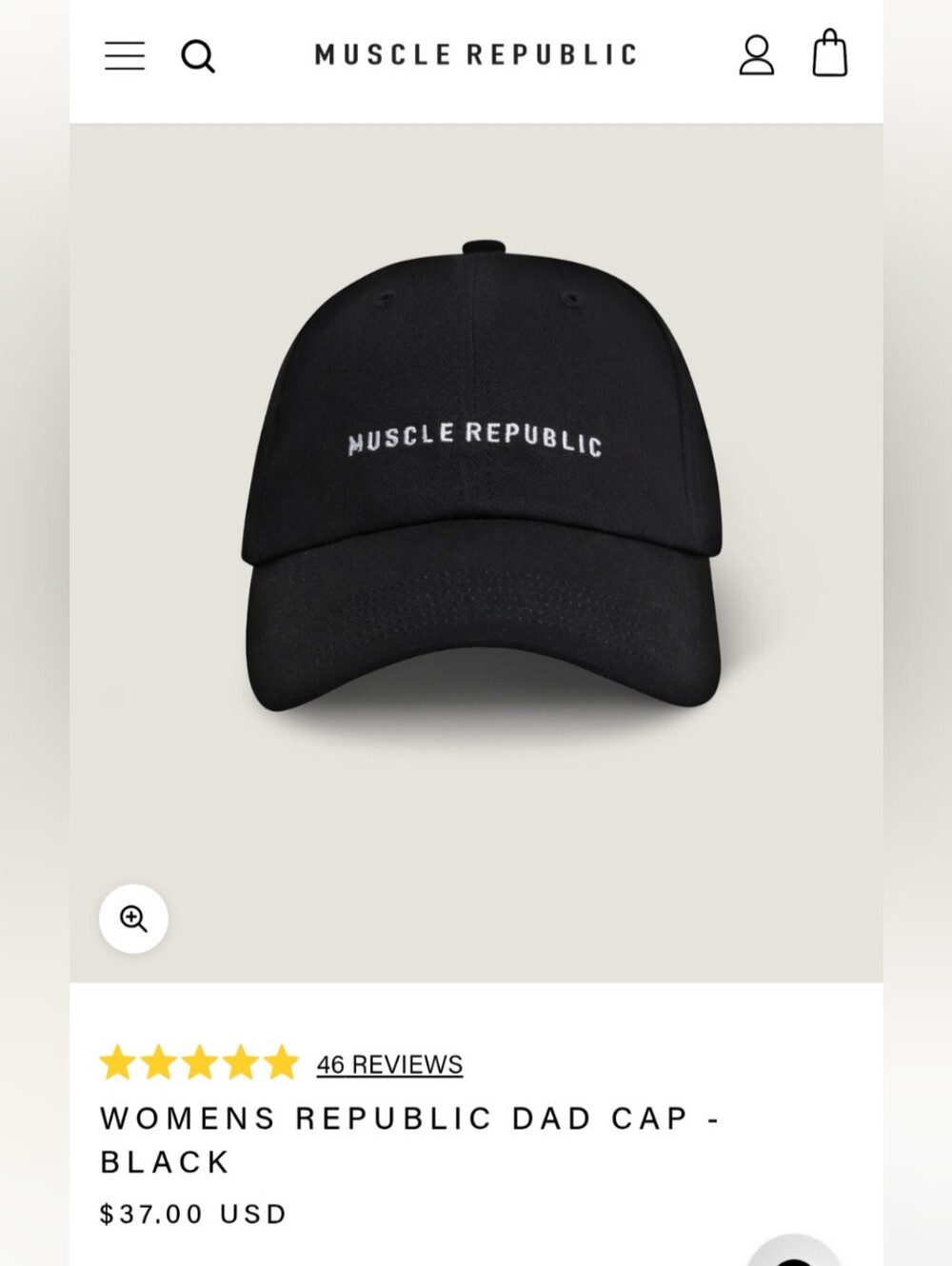 Muscle Republic Black Cap NEW